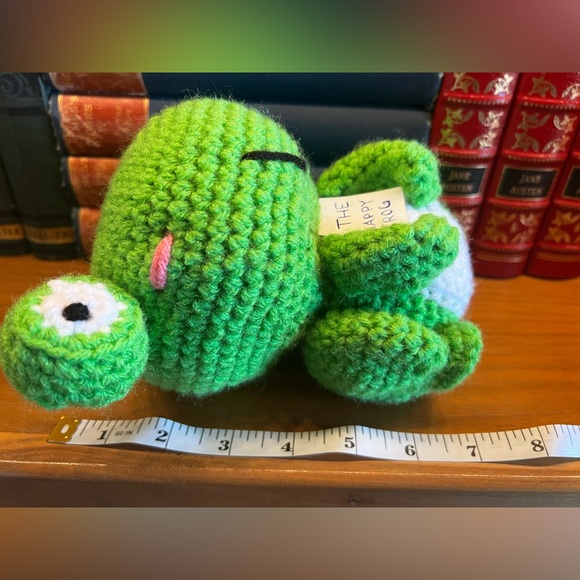The Happy Frog Stuffed Animal Plushie Hand Crocheted! - Picture 3 of 11